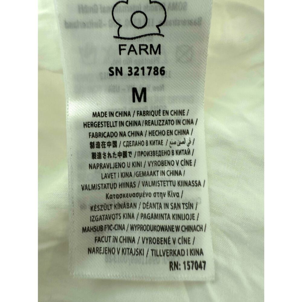 NWOT FARM Rio White Eyelet Embroidered Midi Dress Size M Floral Cotton Boho - Picture 13 of 15